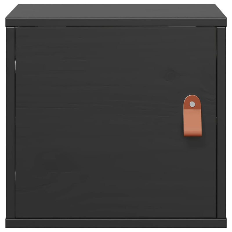 vidaXL 2 db fekete tömör fenyőfa faliszekrény 31,5 x 30 x 30 cm