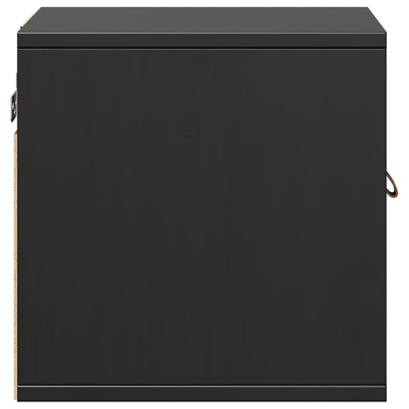 vidaXL 2 db fekete tömör fenyőfa faliszekrény 31,5 x 30 x 30 cm
