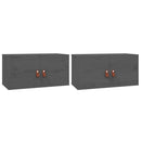 vidaXL 2 db szürke tömör fenyőfa faliszekrény 60 x 30 x 30 cm