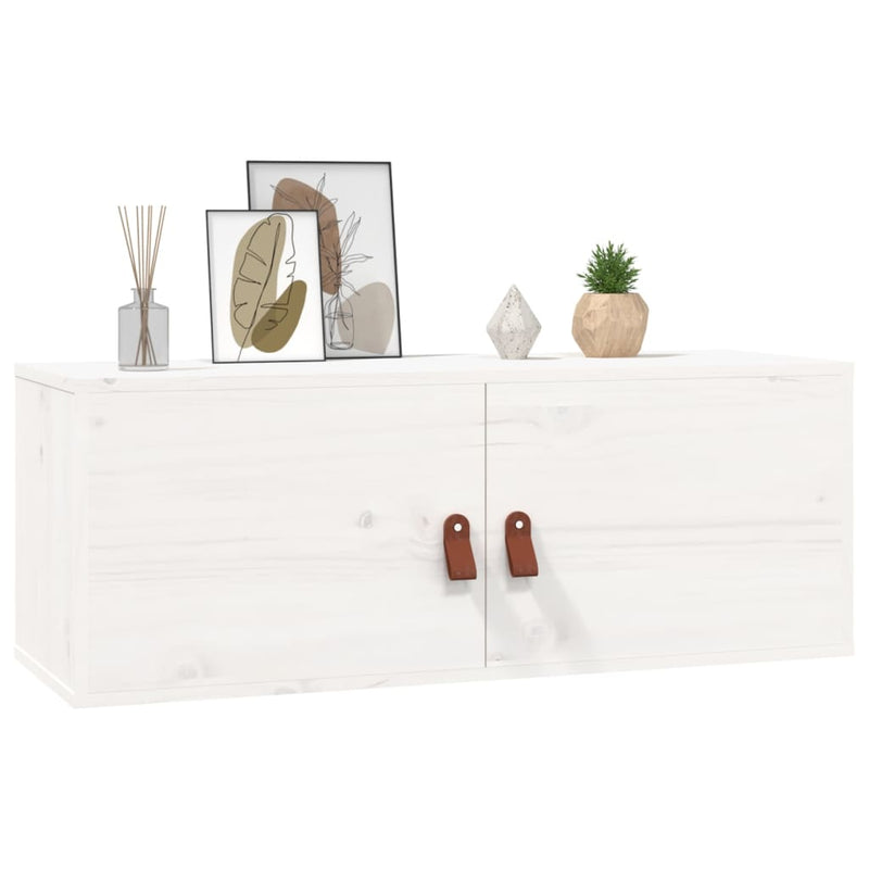 vidaXL 2 db fehér tömör fenyőfa faliszekrény 80 x 30 x 30 cm