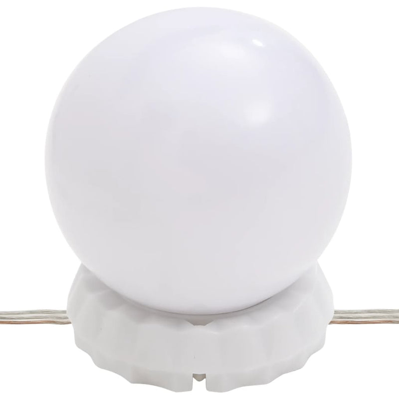 vidaXL szürke tömör fenyőfa fésülködőasztal LED-del 95 x 50 x 133,5 cm