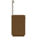 vidaXL mézbarna tömör fenyőfa fésülködőasztal LED-del 95x50x133,5 cm