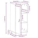 vidaXL szürke tömör fenyőfa tálalószekrény 34 x 40 x 75 cm