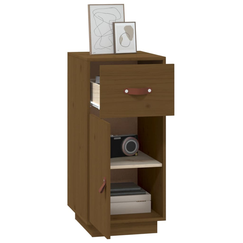 vidaXL mézbarna tömör fenyőfa tálalószekrény 34 x 40 x 75 cm