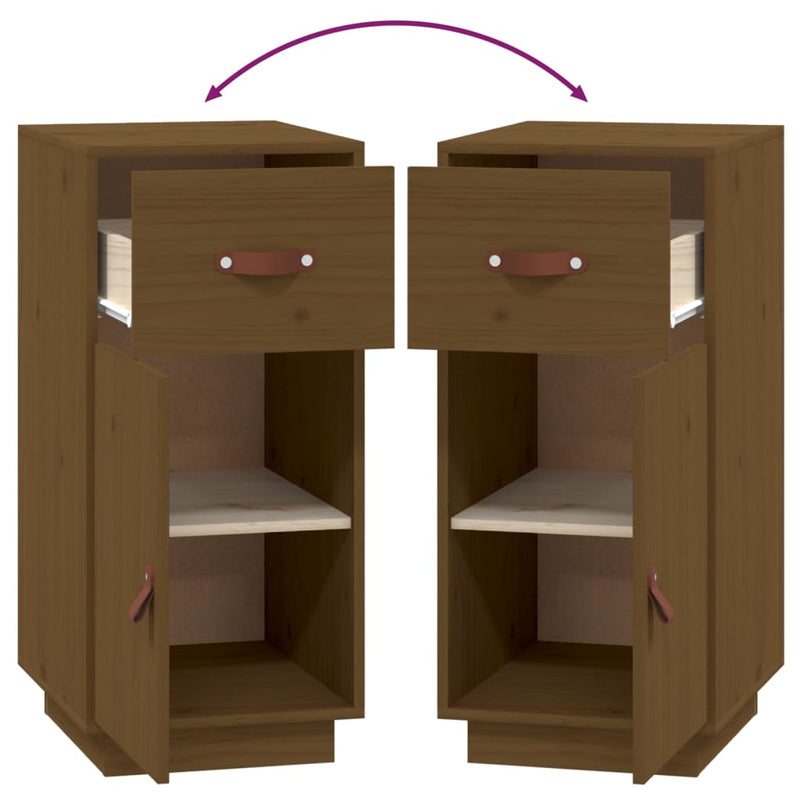 vidaXL mézbarna tömör fenyőfa tálalószekrény 34 x 40 x 75 cm