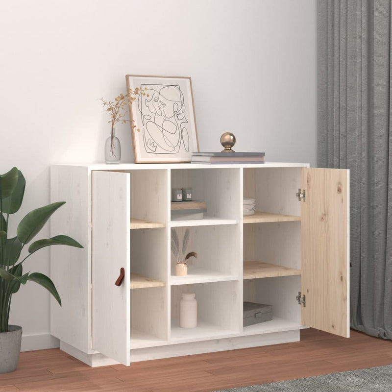 vidaXL fehér tömör fenyőfa tálalószekrény 100 x 40 x 75 cm