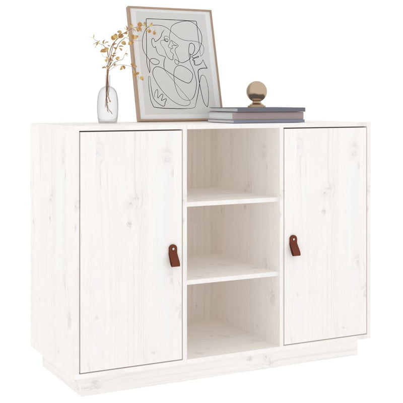 vidaXL fehér tömör fenyőfa tálalószekrény 100 x 40 x 75 cm