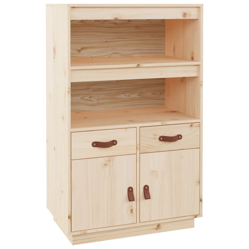 vidaXL tömör fenyőfa magasszekrény 67 x 40 x 108,5 cm