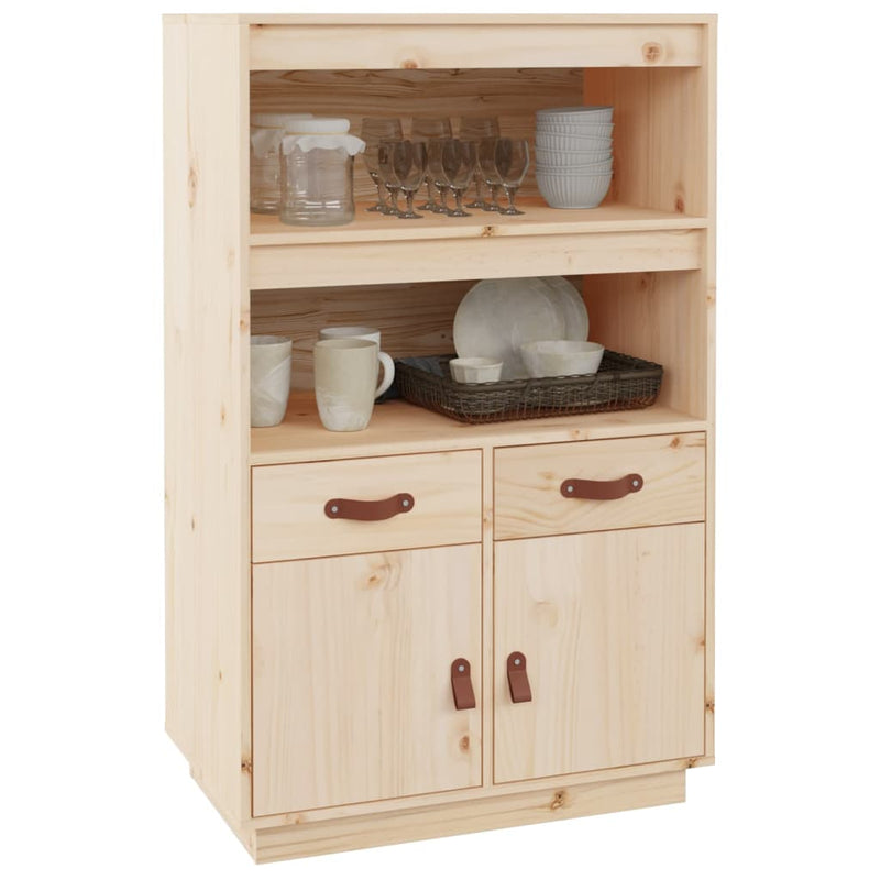 vidaXL tömör fenyőfa magasszekrény 67 x 40 x 108,5 cm
