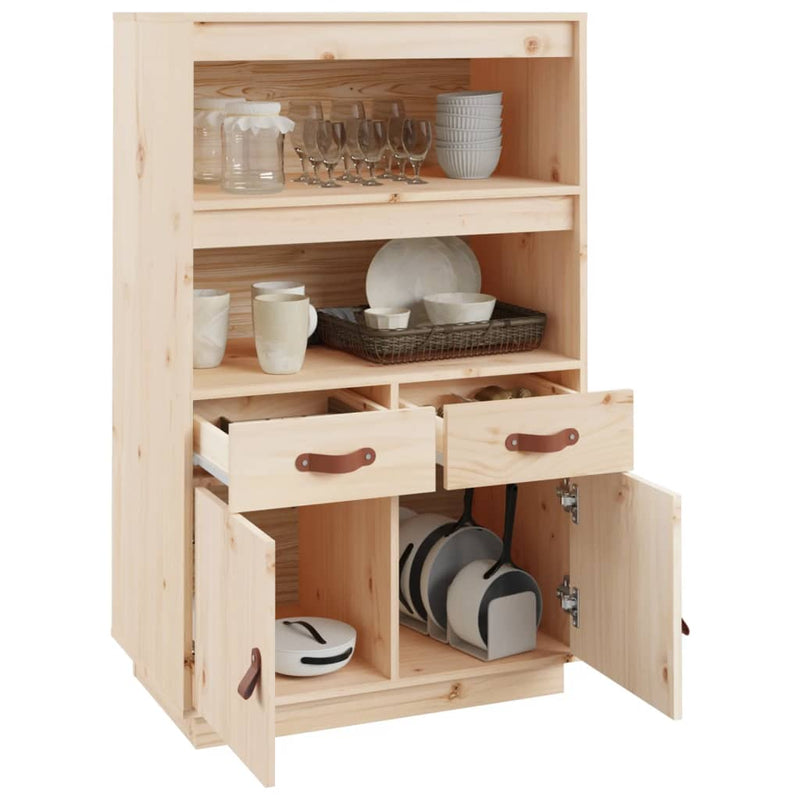 vidaXL tömör fenyőfa magasszekrény 67 x 40 x 108,5 cm