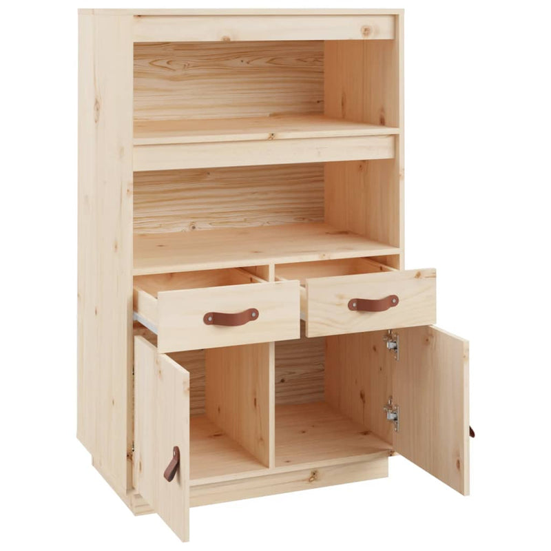 vidaXL tömör fenyőfa magasszekrény 67 x 40 x 108,5 cm
