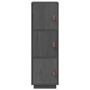 vidaXL szürke tömör fenyőfa magasszekrény 34 x 40 x 108,5 cm