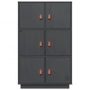 vidaXL szürke tömör fenyőfa magasszekrény 67 x 40 x 108,5 cm