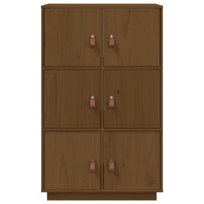 vidaXL mézbarna tömör fenyőfa magasszekrény 67 x 40 x 108,5 cm