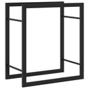 vidaXL fekete acél tűzifatároló állvány 50 x 28 x 56 cm