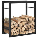 vidaXL fekete acél tűzifatároló állvány 50 x 28 x 56 cm