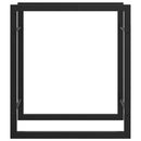 vidaXL fekete acél tűzifatároló állvány 50 x 28 x 56 cm