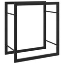vidaXL fekete acél tűzifatároló állvány 50 x 28 x 56 cm