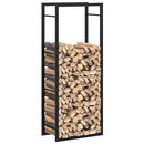 vidaXL fekete acél tűzifatároló állvány 50x28x132 cm