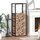 vidaXL fekete acél tűzifatároló állvány 50x28x132 cm