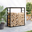 vidaXL fekete acél tűzifatároló állvány 80x28x86 cm