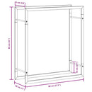 vidaXL fekete acél tűzifatároló állvány 80x28x86 cm
