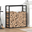 vidaXL fekete acél tűzifatároló állvány 80x28x86 cm