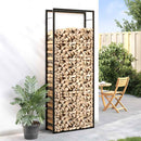 vidaXL matt fekete acél tűzifatartó 80x28x222 cm