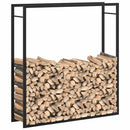 vidaXL fekete acél tűzifatároló állvány 110x28x116 cm