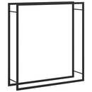 vidaXL fekete acél tűzifatároló állvány 110x28x116 cm
