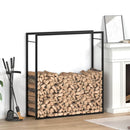 vidaXL fekete acél tűzifatároló állvány 110x28x116 cm