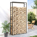 vidaXL fekete acél tűzifatároló állvány 110x28x214 cm