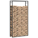 vidaXL fekete acél tűzifatároló állvány 110x28x214 cm