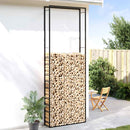 vidaXL fekete acél tűzifatároló állvány 110x28x312 cm