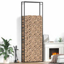 vidaXL fekete acél tűzifatároló állvány 110x28x312 cm