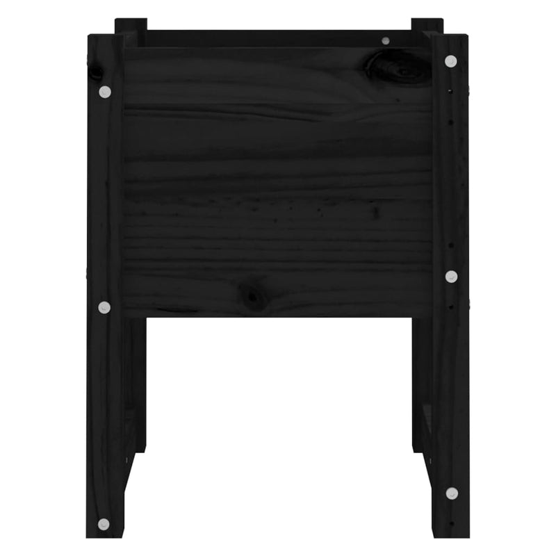 vidaXL 2 db fekete tömör fenyőfa növénytartó 40 x 40 x 52,5 cm