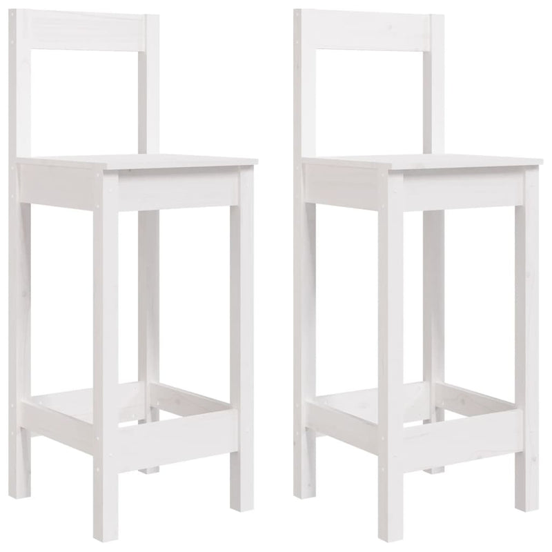 vidaXL 2 db fehér tömör fenyőfa bárszék 40 x 41,5 x 112 cm