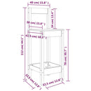 vidaXL 2 db fehér tömör fenyőfa bárszék 40 x 41,5 x 112 cm