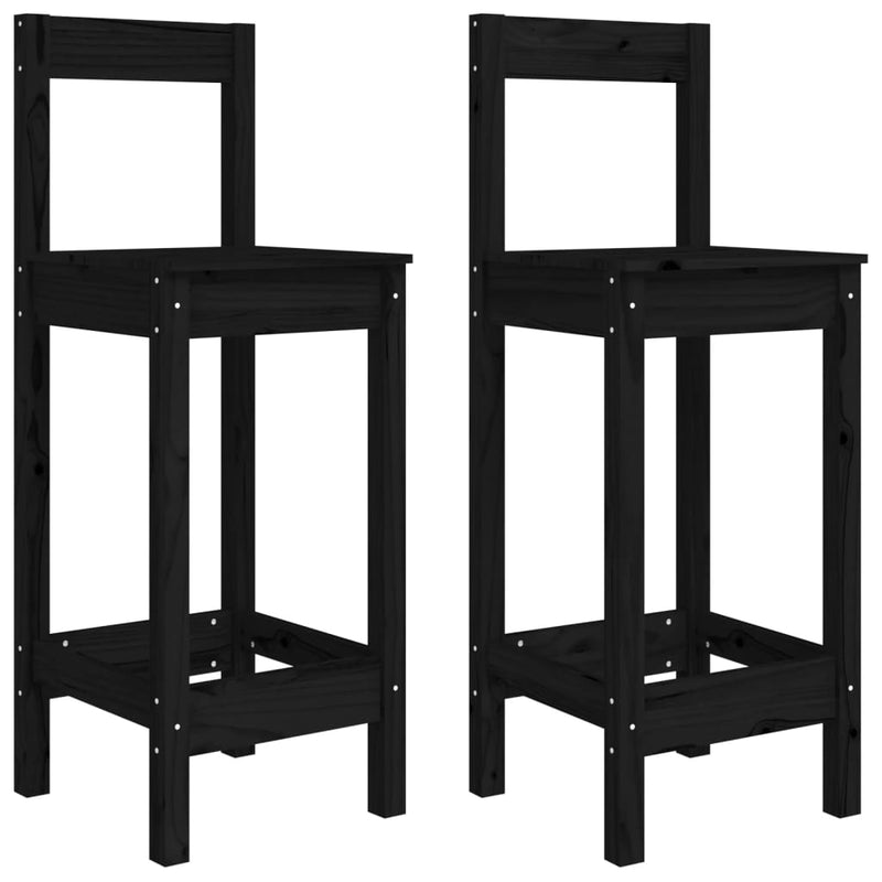 vidaXL 2 db fekete tömör fenyőfa bárszék 40 x 41,5 x 112 cm