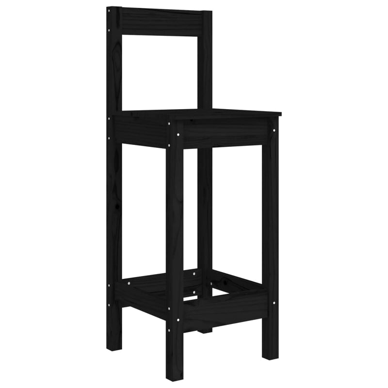 vidaXL 2 db fekete tömör fenyőfa bárszék 40 x 41,5 x 112 cm