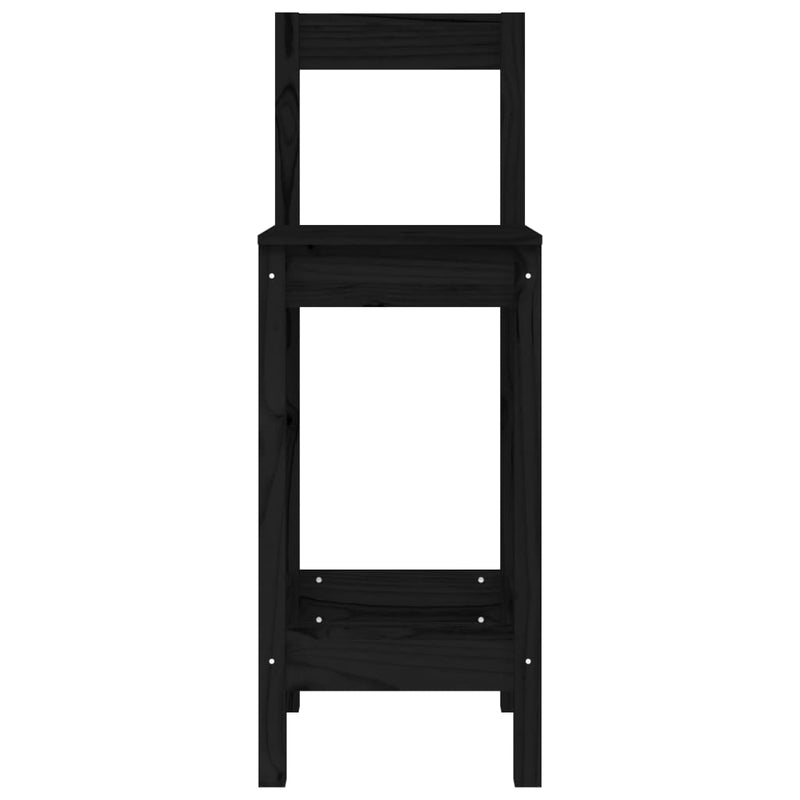 vidaXL 2 db fekete tömör fenyőfa bárszék 40 x 41,5 x 112 cm