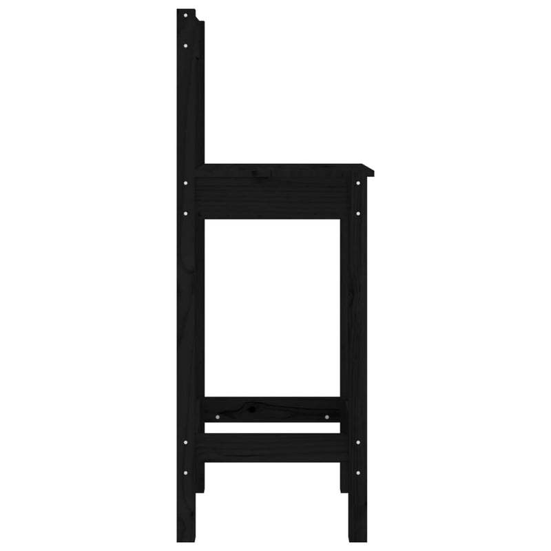 vidaXL 2 db fekete tömör fenyőfa bárszék 40 x 41,5 x 112 cm
