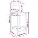 vidaXL 2 db fekete tömör fenyőfa bárszék 40 x 41,5 x 112 cm