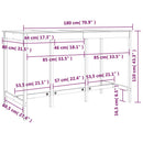vidaXL tömör fenyőfa bárasztal 180 x 80 x 110 cm