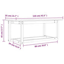vidaXL fehér tömör fenyőfa dohányzóasztal 110 x 55 x 45 cm