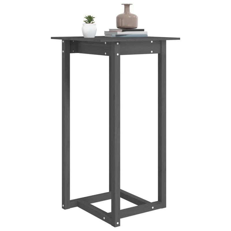 vidaXL szürke tömör fenyőfa bárasztal 60 x 60 x 110 cm