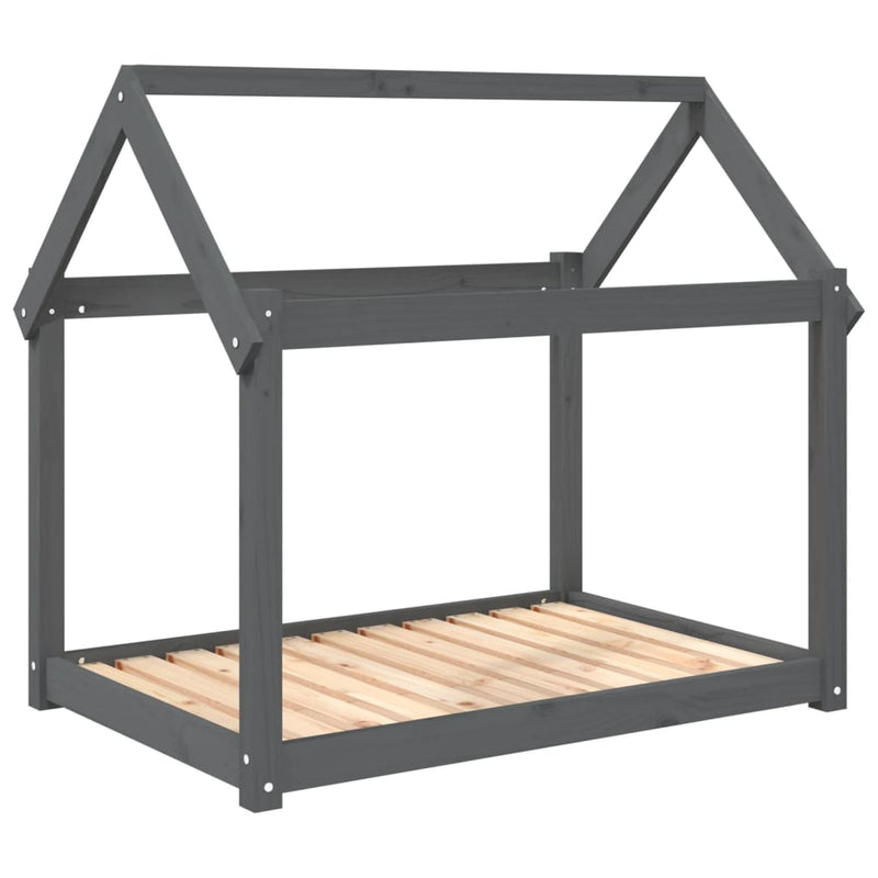 vidaXL szürke tömör fenyőfa kutyaágy 101x70x90 cm