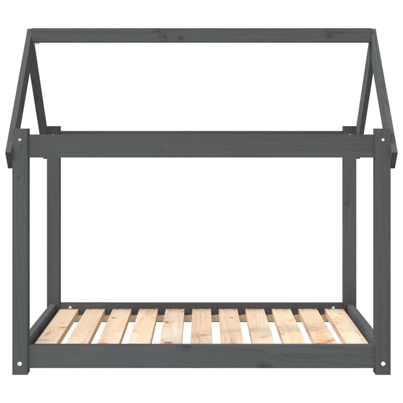 vidaXL szürke tömör fenyőfa kutyaágy 101x70x90 cm
