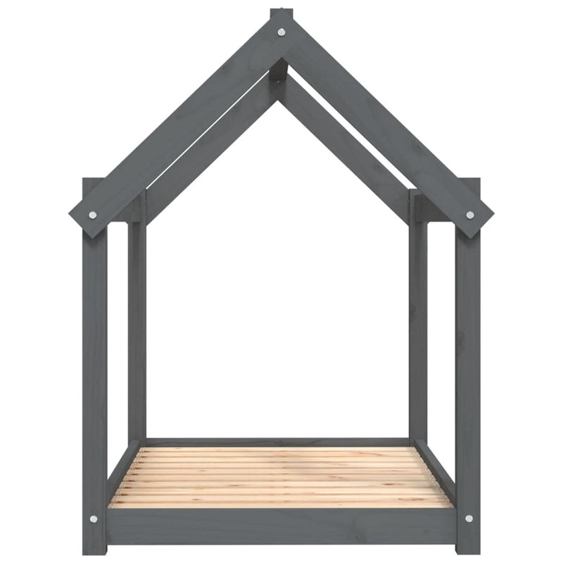 vidaXL szürke tömör fenyőfa kutyaágy 101x70x90 cm