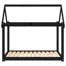 vidaXL fekete tömör fenyőfa kutyaágy 111x80x100 cm